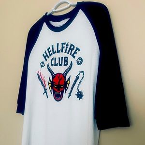 Medium Stranger Things Hellfire Club 3/4 Length Shirt